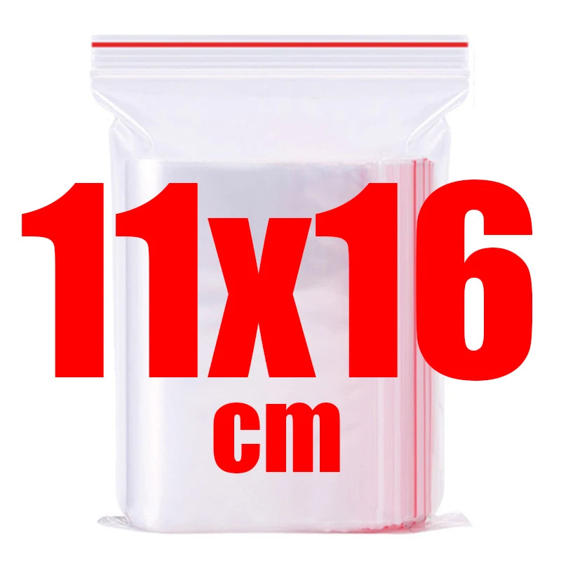 500/100pcs Self Sealed Bags Plastic Storage Bag for Jewelry Food Pills Transparent Zipper Storage Bag Package Pouches