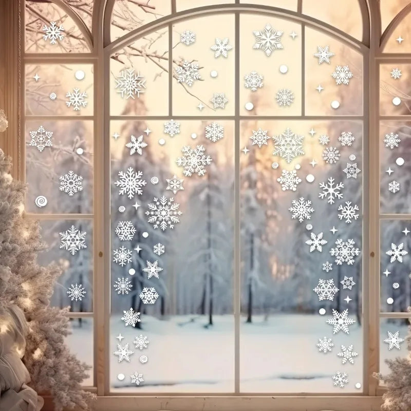 Christmas Decor Window Snowflake Stickers Wall Sticker Glass Window Stickers for Christmas Supplies Home Room New Year Gift