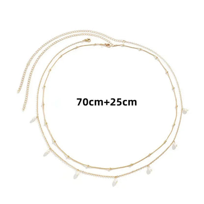 New Fashion Sexy Double Layer Pearl Chain for Women Waist Bead Belly Chain Belly Belt Summer Beach Body Jewelry Festival Gift