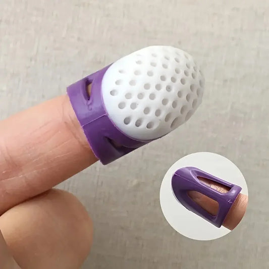 2-Pack Anti-Slip Sewing Thimbles, Soft Silicone for Comfort & Secure Grip, for Embroidery & Crafting.