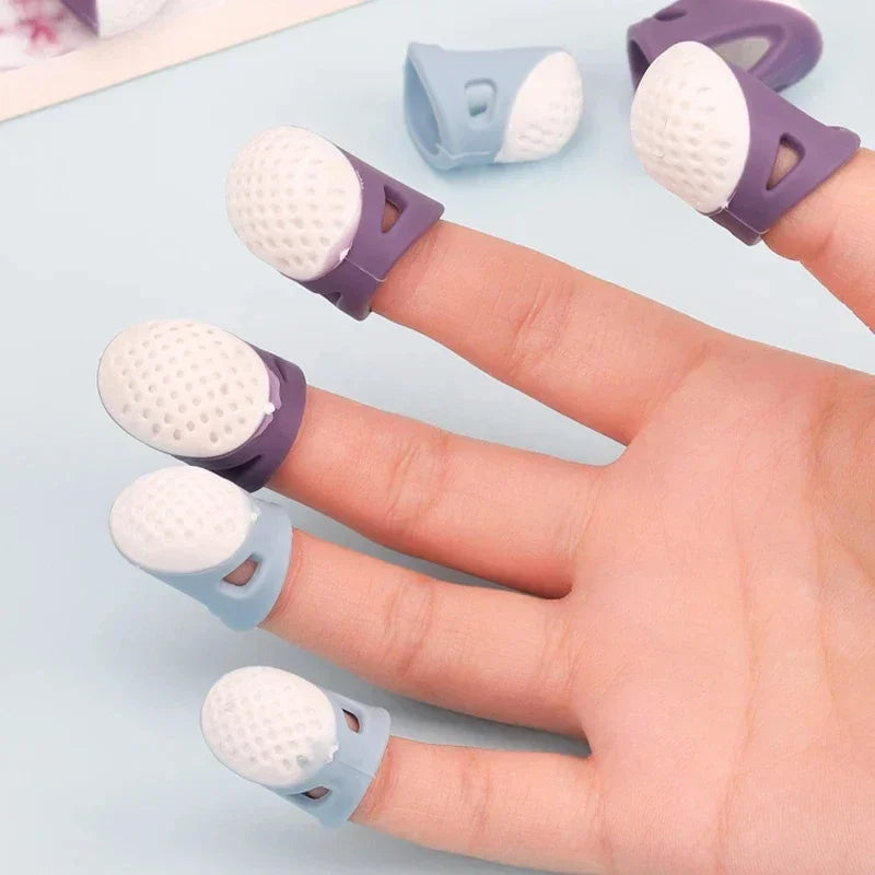 Silicone Thimbles Finger Tips Protector Anti-Slip Finger Covers Hand Cross-stitch Sewing DIY Tools Household Sewing Accessori