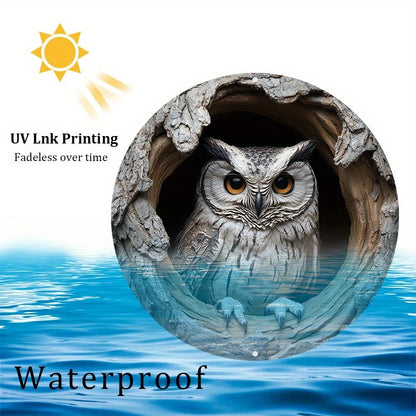 Contemporary Owl Wall Theme Round Wooden Home Kitchen Garden Club Garage Office Wall Decor Ideal Holiday Gift 8 inch