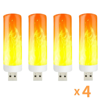 5V USB LED Flame Effect Light Bulbs USB Flame Lamp Candle Bulb Flameless Night Light Flickering Fire Bulb for Home Party Deco