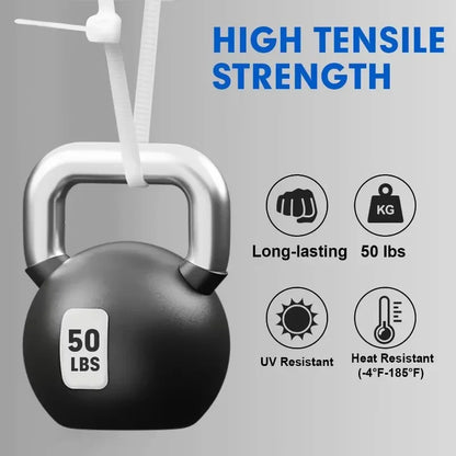 100Pcs Black Nylon Zip Ties 8*300mm 5*300mm Self-locking Fastening Rings Ideal for Home Cable Organization Cable Zipper Tie