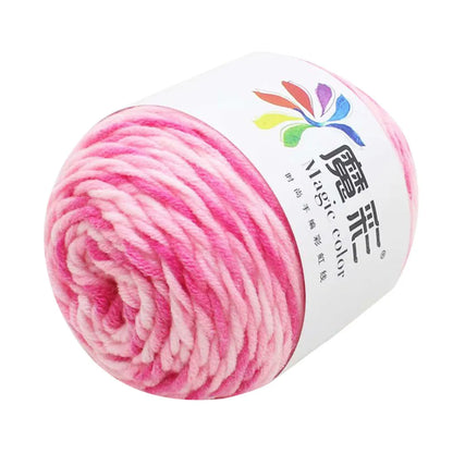 Crochet Yarn Rainbow, Soft Cotton Knitting Wool, 5 Strands Yarn for Sweaters, DIY Scarves, Hand-Knitted Crafts, Vibrant Yarn 