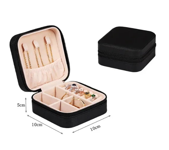 Portable Travel Paper Jewelry Box - 10x10cm Black