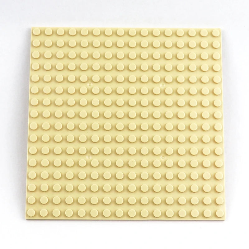 1 Piece 16x16 Double-sided Base Plates MOC Building Blocks Educational Baseplate Compatible with Lego - Item A Beige