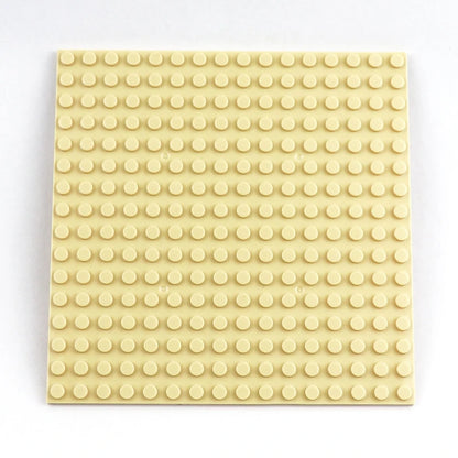 1 Piece 16x16 Double-sided Base Plates MOC Building Blocks Educational Baseplate Compatible with Lego - Item A Beige