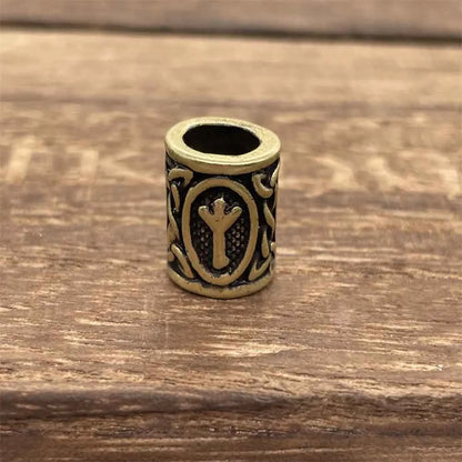 Nostalgia 1pcs Tree Of Life Bead For Hair Beard Braids Norse Runes Viking Symbols Beads For Bracelet Jewelry Making - ALGIZ B