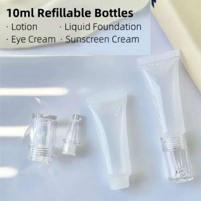5/3/1PCS 10ML Cosmetic Soft Tubes Sunscreen Cream Lotion Liquid Foundation Refillable Bottles Travel Portioning Bottling Sque