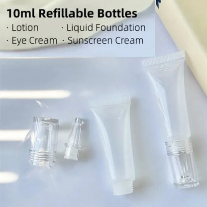 5/3/1PCS 10ML Cosmetic Soft Tubes Sunscreen Cream Lotion Liquid Foundation Refillable Bottles Travel Portioning Bottling Sque