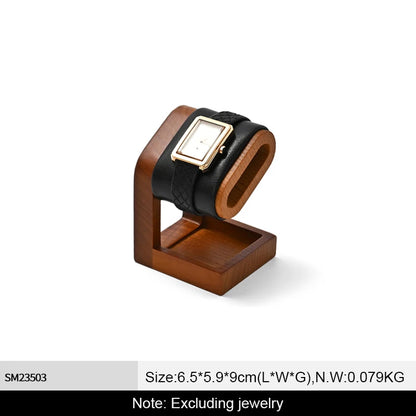 WoodTen Solid Wood Watches Display Stands Base Watch Necklace Bracelet Organizer Rack Bangle Scrunchie Headband Showcase Stan