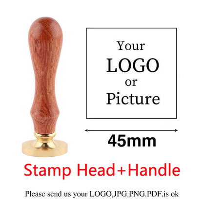 Custom Brass Wax Seal Stamp Personalized LOGO 25/30/40/50mm Round/Square Wax Sealing Head For Wedding Invitation Card Decor S