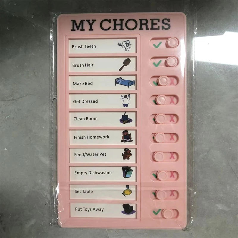 Reusable My Chores Checklist Task Board Daily Schedule Planner Memo Chore Chart Kid Responsibility Behavior Self Discipline C