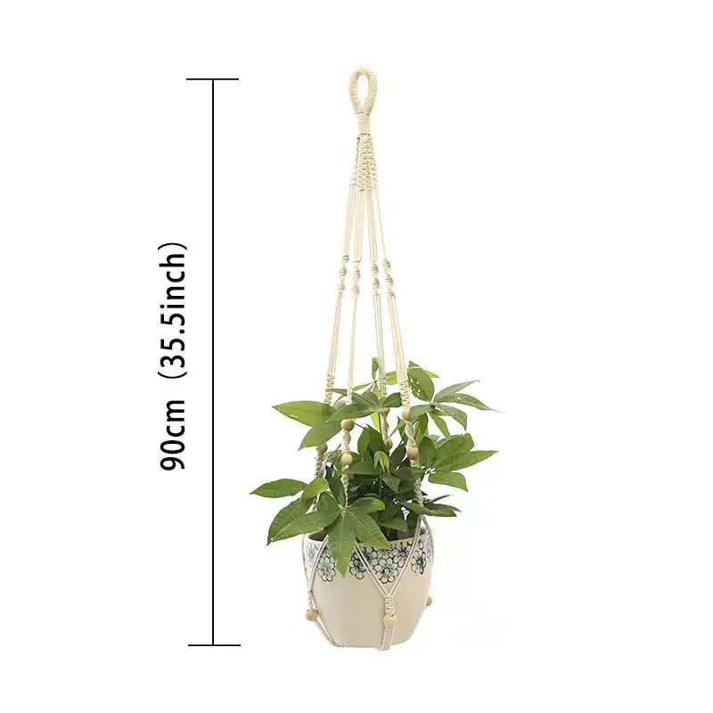 Hanging Plant Handmade Macrame Plant Hanger Flower Pot Planter Hanger Wall Decor Courtyard Garden Hanging Planter Hanging Bas
