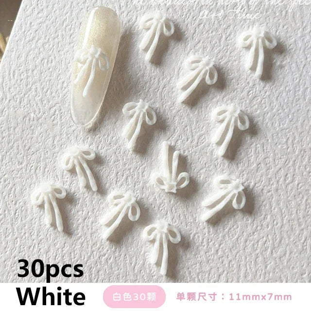 French Ribbons Colorful Resin Cute Bowknot Charm Leopard Print Bow Tie Nail Art Decorations Manicure Tools Accessories Wholes