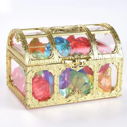 Vintage Treasure Chest Storage Box Transparent Pirate Candy Jewelry Display Box for Wedding Party Birthday