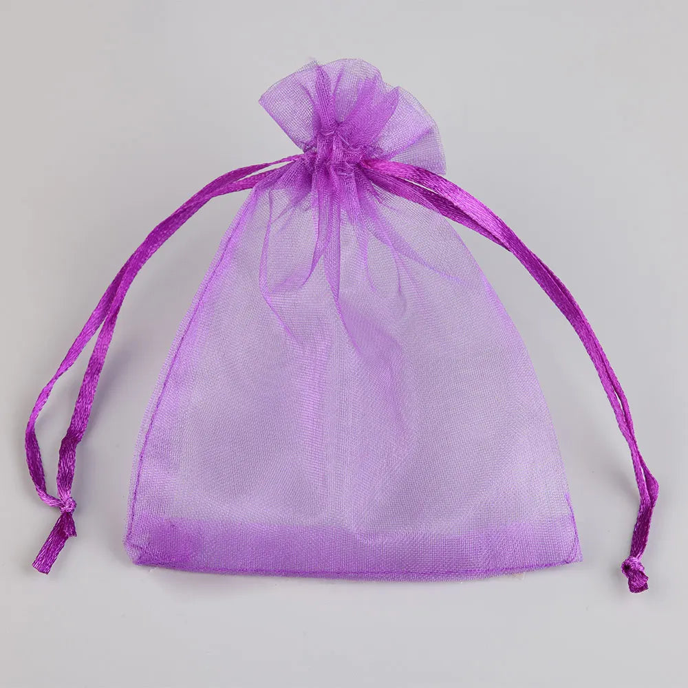 50/100pcs Colorful Organza Gift Bag 5x7 7x9 9x12 10x15 13x18cm Party Wedding Favors Candy Jewelry Packaging Drawstring pouche