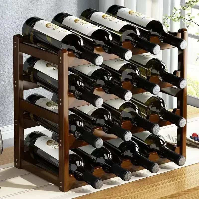 Red WineRack Decoration Household Grid Wine Display Rack Table Creative WineBottle rack Simple wine Cabinet Assemble StorageR