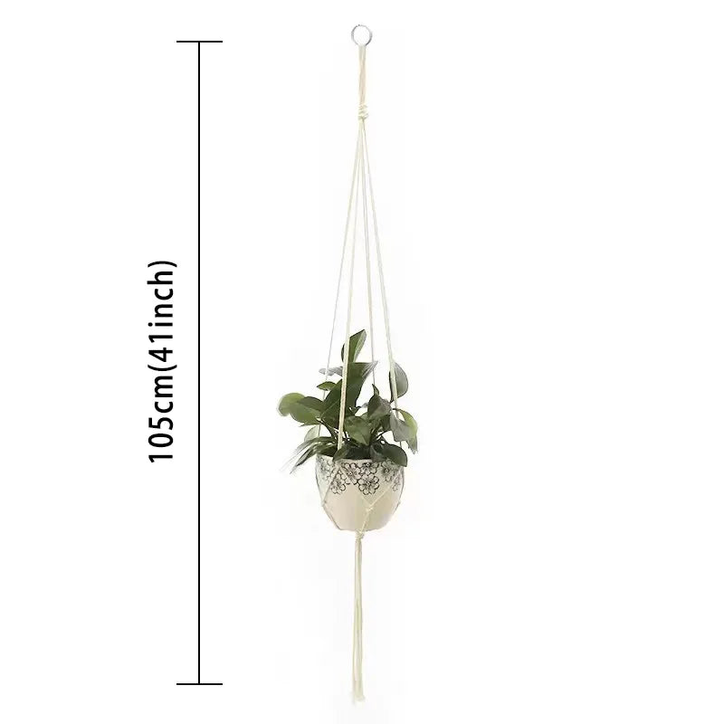 Hanging Plant Handmade Macrame Plant Hanger Flower Pot Planter Hanger Wall Decor Courtyard Garden Hanging Planter Hanging Bas