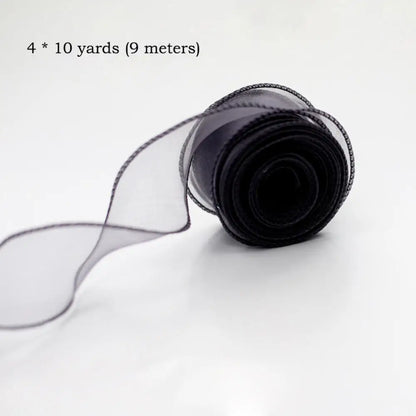 40mm 10Yards Fishtail Organza Satin Ribbon Reflective Iridescent Wavy Edge Ribbon for Gift Wrapping DIY Bow Craft Gift Wrappi