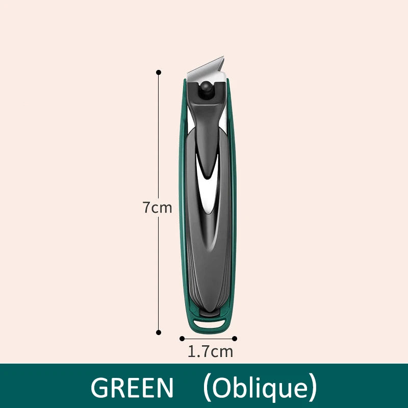 Colorful Nail Clippers Anti-Splash Nail Cutter Detachable Design Fingernail Clippers Stainless Steel Manicure Nail Tool - Gre