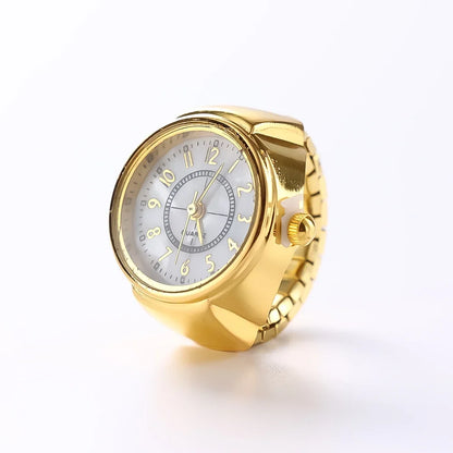 Vintage Punk Finger Watch Mini Elastic Strap Alloy Watches Couple Rings Jewelry Clock Retro Roman Quartz Watch Rings Women Me