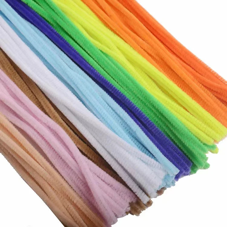 Chenille Stem Pipe Kids DIY Creative Toys Chenille Sticks Cleaners Kindergarten Educational Handmade Material Plush Strips