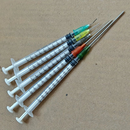 14/10pcs Syringe Set with Blunt Needles, Various Size1ml,3ml,5ml,10ml,20ml,60ml,Plastic, for Refilling, Measuring, Scientif -