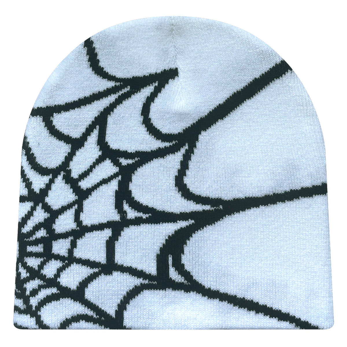 Four Seasons Men's And Women's Universal Y2K Knit Hat Spider Web Riding Outdoor Sports Fashion Hat - White Black