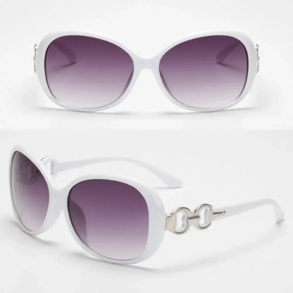 Sunglasses for Women Men Classic Retro Vintage Oversized Eyewear Fashion Shades Round Faced Driving Glasses - white