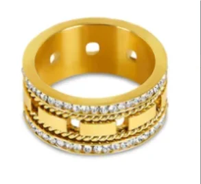 Stainless Steel Ring for Women Inlaid Zircon Rings Waterproof Romantic Fashion Jewelry - 109 / 7