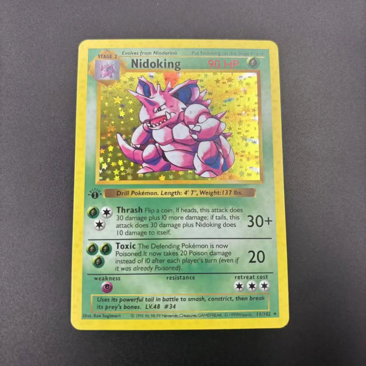 DIY Collection Cards 1999 1ST EDITION Self Made Single Card Classic Game Anime Cards Gift Toy - NIDOKING