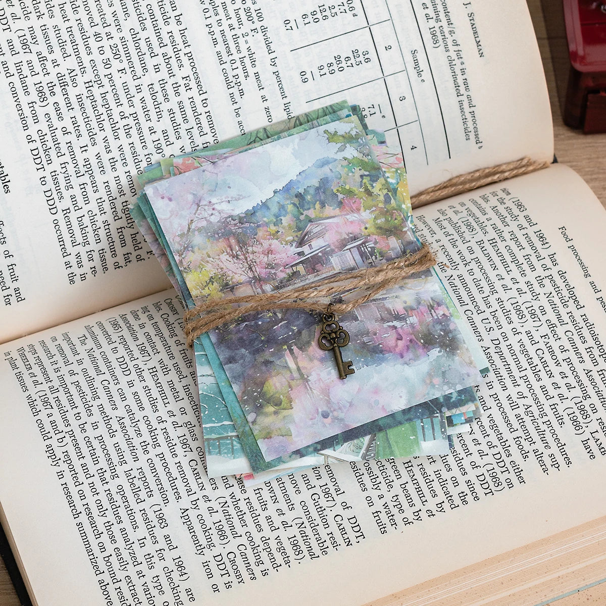 200 Sheets Per Book of Floral Landscape Patterned Paper, Various Themes Available, DIY Notebook Album Decoration Materials