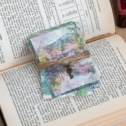 200 Sheets Per Book of Floral Landscape Patterned Paper, Various Themes Available, DIY Notebook Album Decoration Materials