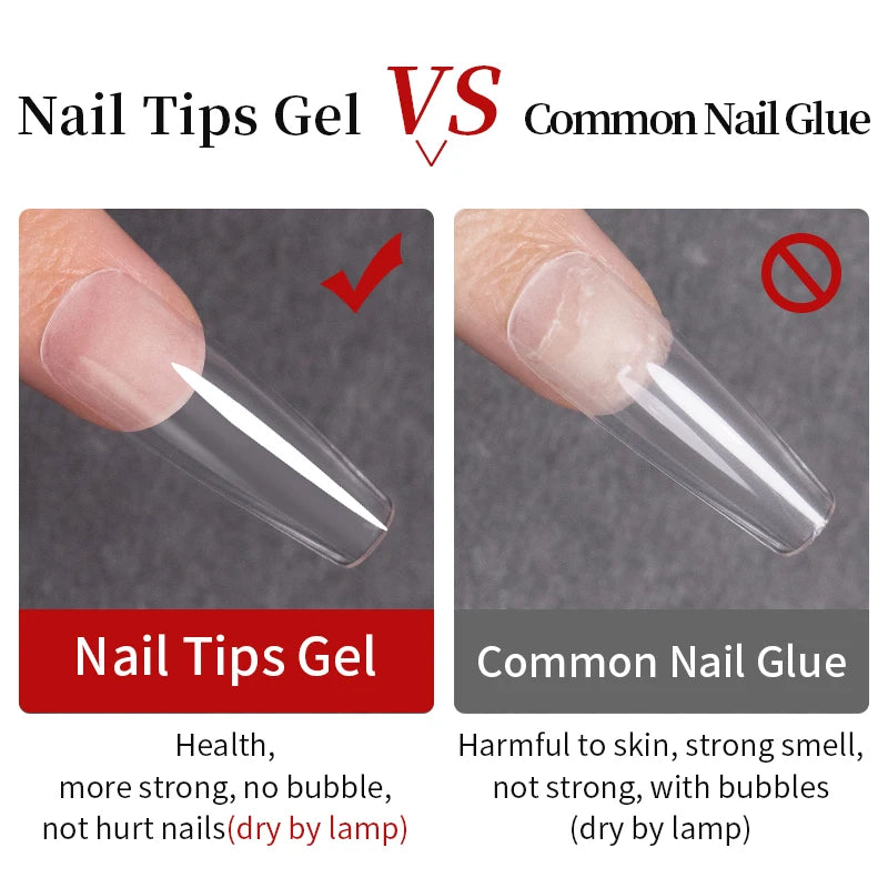 AWStorG 15ML Nail Tips Glue Gel For Falses Nail Tips Fast Extension 3 IN 1 Function Nails Art Transparent Gel Polish Soak Off