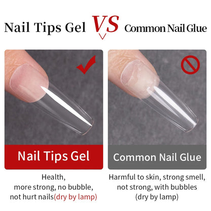 AWStorG 15ML Nail Tips Glue Gel For Falses Nail Tips Fast Extension 3 IN 1 Function Nails Art Transparent Gel Polish Soak Off