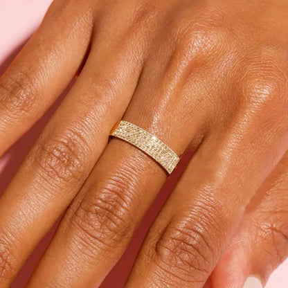 Dainty Minimalist Stacking Ring For Women Trend Cubic Zircon Gold Color Crystal Finger Accessories for Female Jewelry Gift R7