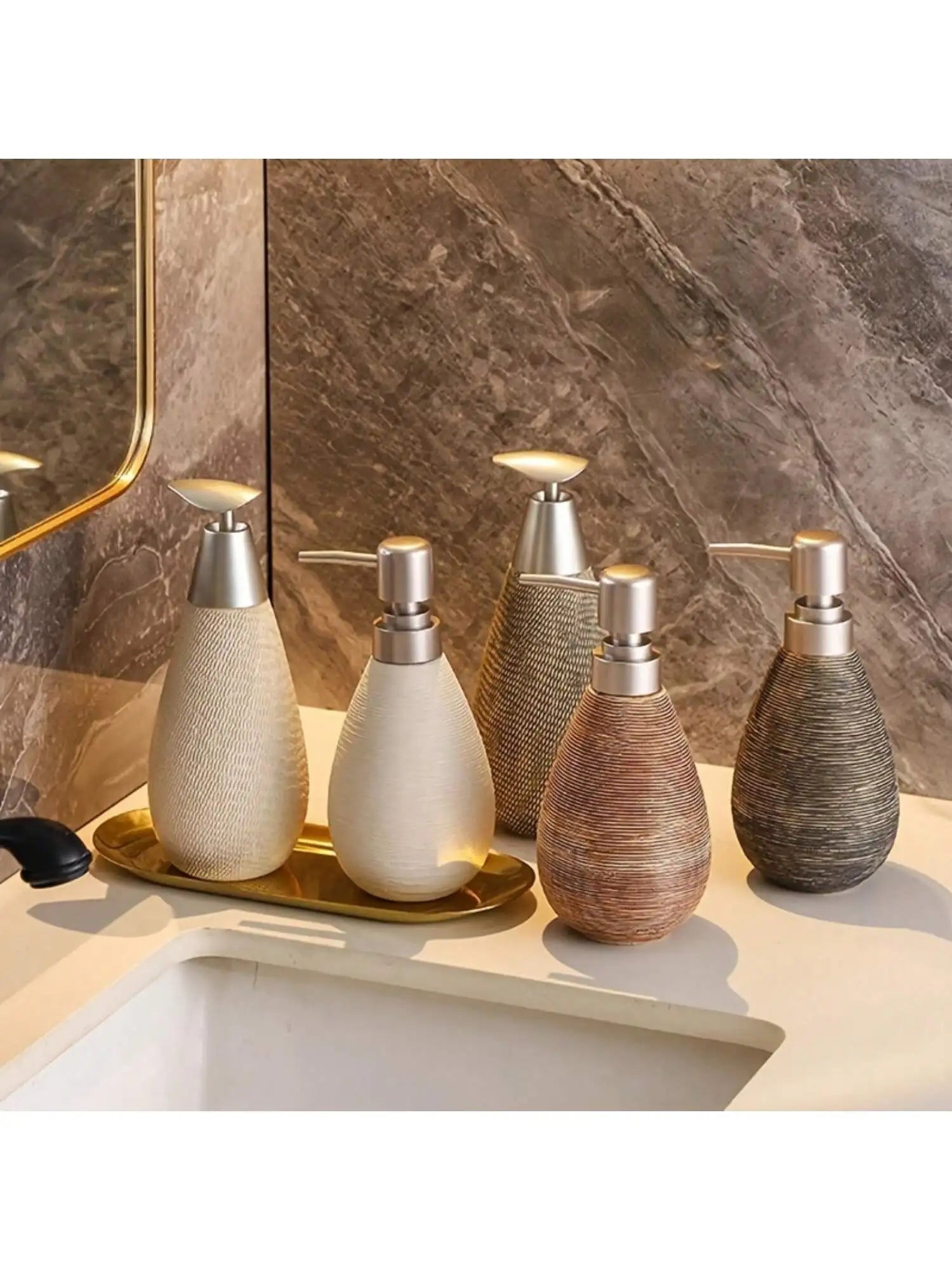Creative Retro Style Ceramic Push-Type Soap Dispenser With Pump, Hand Soap Bottle, Suitable For Bathrooms Kitchens And Toilet