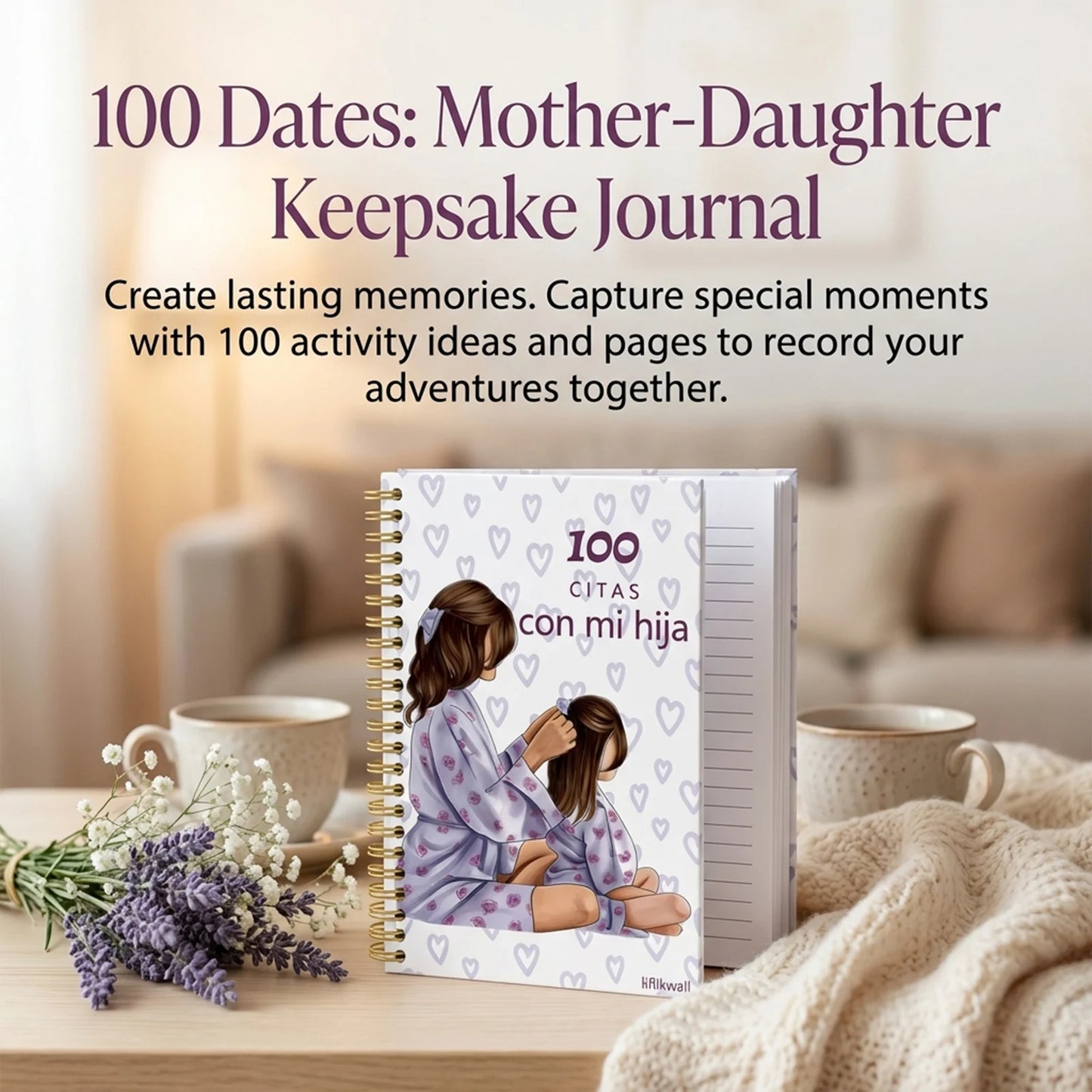 Hardcover Mother Daughter Memory Book 100 Date Journal With Photo Space Smooth Paper Daily Diary Gift For Mothers Daughters