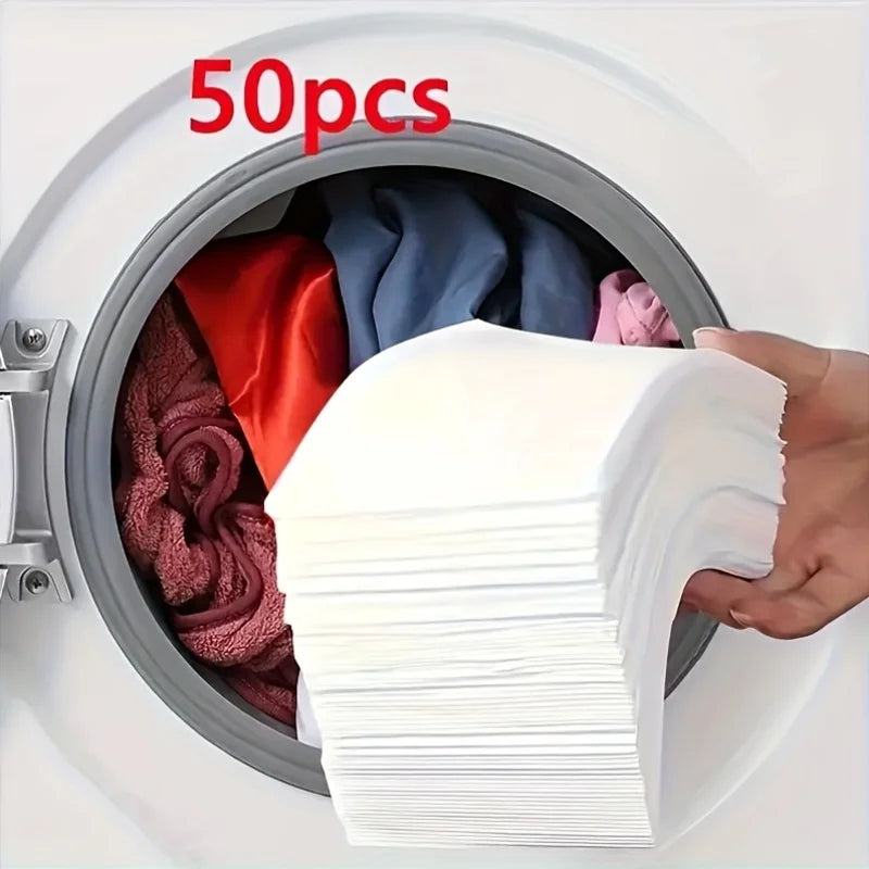 50Color Dye-Resistant Cloth for Laundry，No Chemical Composition，Mixed Laundry Anti-Penetration and Fade Protection，Universal 