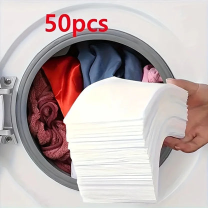 50Color Dye-Resistant Cloth for Laundry，No Chemical Composition，Mixed Laundry Anti-Penetration and Fade Protection，Universal 