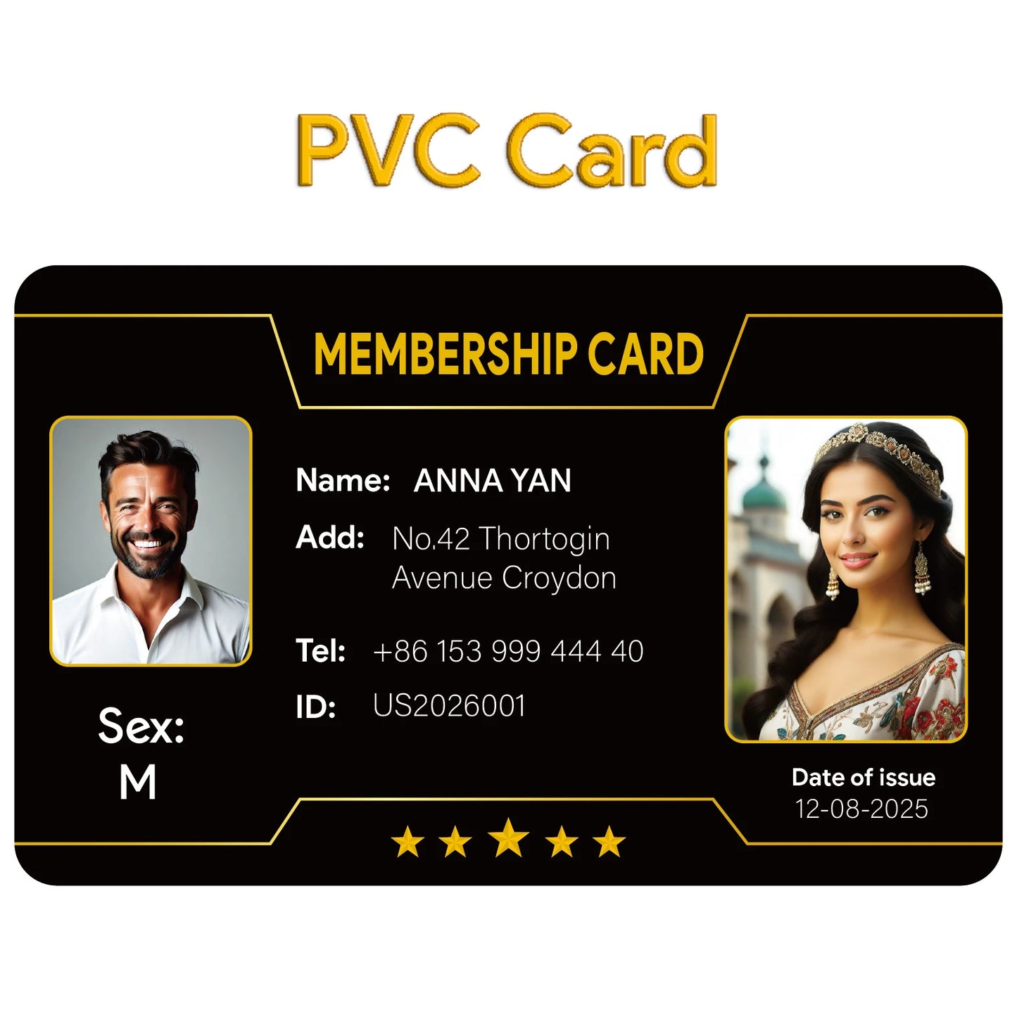 Custom 1 PCS Fan Club Membership Card PVC Plastic VIP Loyalty Card for Influencers Supporters Commemorative Worldwide Shippin