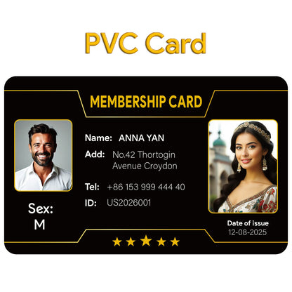 Custom 1 PCS Fan Club Membership Card PVC Plastic VIP Loyalty Card for Influencers Supporters Commemorative Worldwide Shippin