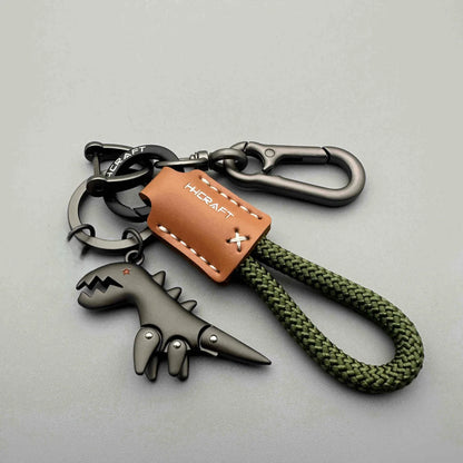 Motorcycle Decoration Accessories and Car Keychain Single Leather Woven Rope Metal Keychain Handbag Pendant Small Gift - Styl