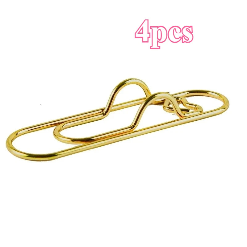 4Pcs Multifunctional Love Pen Clip, Portable Hanging Pen Button Fixed Seat Paper Clip for Notebook Stationery Accessories - G