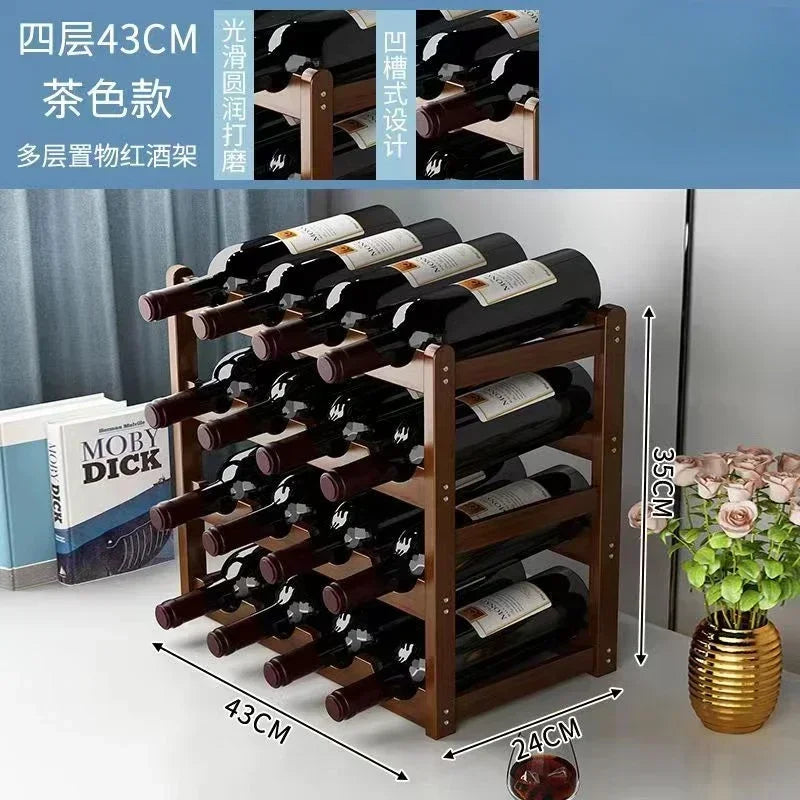 Red WineRack Decoration Household Grid Wine Display Rack Table Creative WineBottle rack Simple wine Cabinet Assemble StorageR