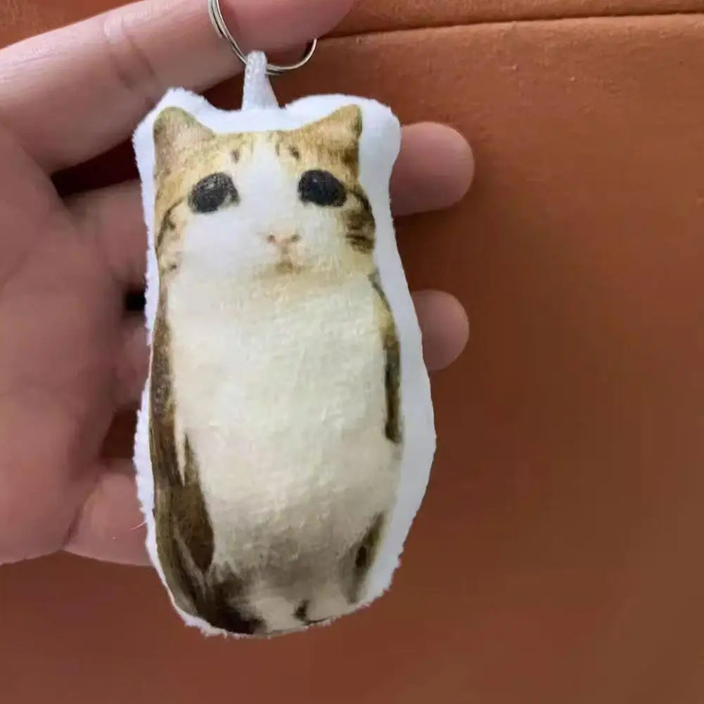 Cat Voice Keychain With Sound Funny Cute Rotating Keyring Pendant Portable Plush Cartoon Bag Pendant Gift For Backpacks 열쇠고리