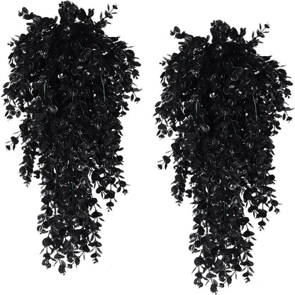 Artificial Hanging Plants Faux Eucalyptus Leaf Greenery Vine Outdoor UV Resistant Plastic Plants for DIY Home Wedding Decorat