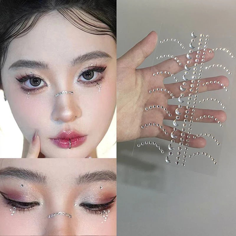 Diy Eyes Face Self Adhesive Makeup Temporary Tattoo Beauty Diamonds Jewels Stickers Festival Body Art Decor Nail Diamond